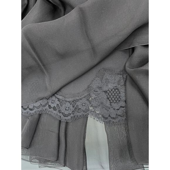 DOLCE & GABBANA Black Gathered silk-blend chiffon Mini Dress 42 M - Picture 10 of 12